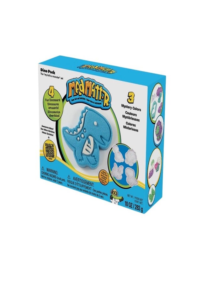 MAD MATTR - Dino Pack with 4 Dinosaur Molds & 3 Mystery Colors - Super Soft Sensory Dough for Creative STEM Play - Image 1